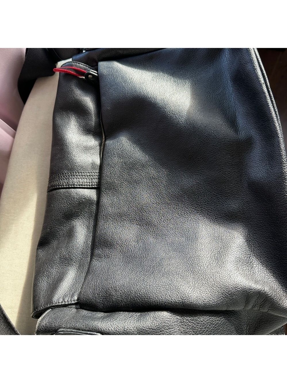 Mexx Black Leather Messenger Bag - Picture 6 of 13